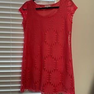 Pink lace floral dress